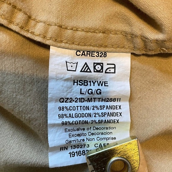 Wrangler Men’s Khaki 100% Cotton Button Down Shirt Sz L - Picture 6 of 9